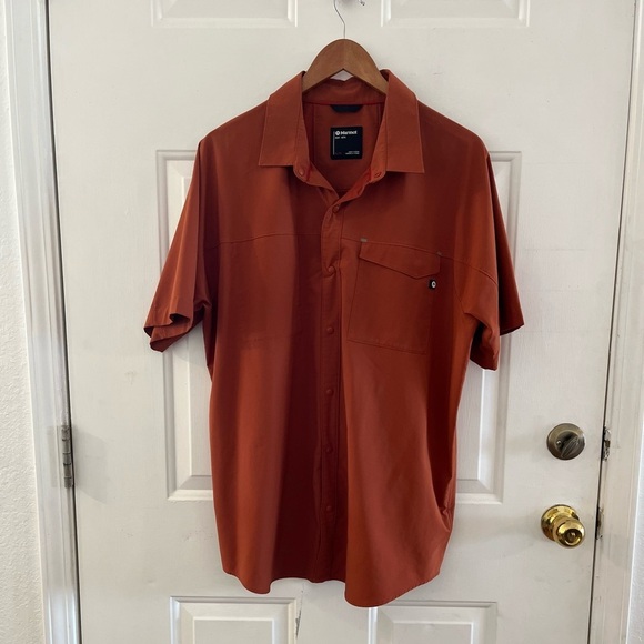 2 marmot  Men's Blue/Rust Northgate Peak UPF Protection Shirt Sz XL - Picture 3 of 16